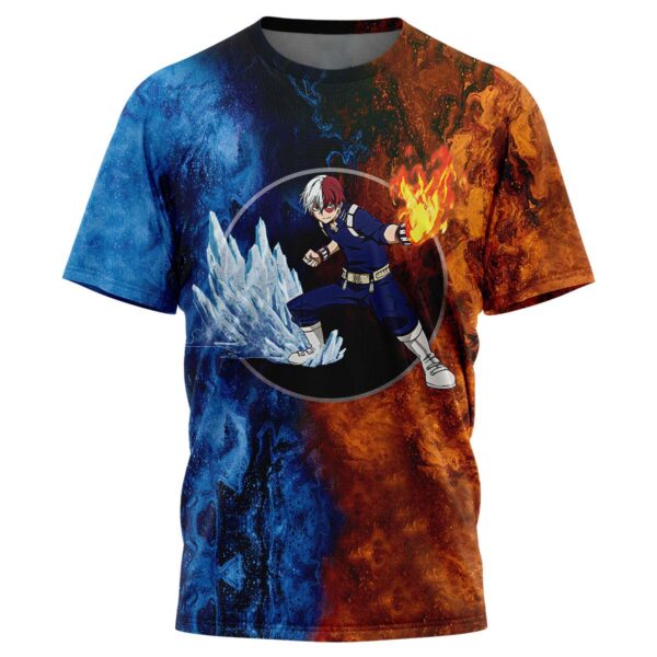 Anime Burning Fire Shoto My Hero Academia Tshirt