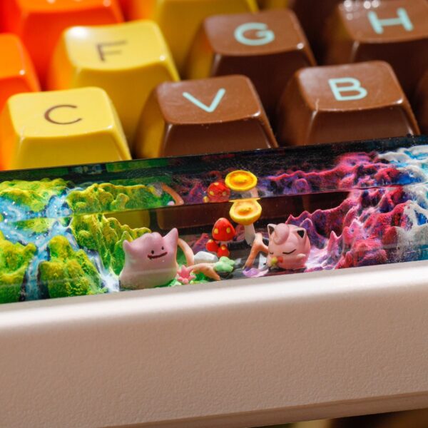 Psyduck Vulpix Ditto Jigglypuff Artisan Spacebar Keycap