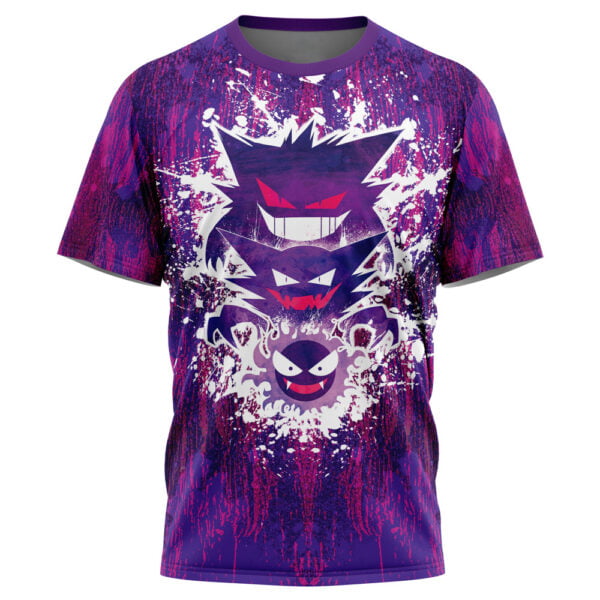 Trippy Ghostly Evolution Ghastly Haunter Gengar Pokemon Tshirt