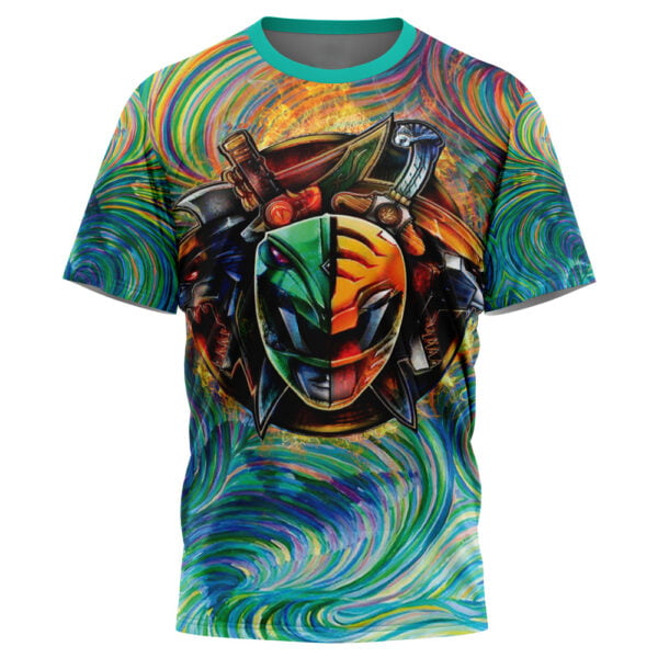 Trippy Green White Power Rangers Tshirt