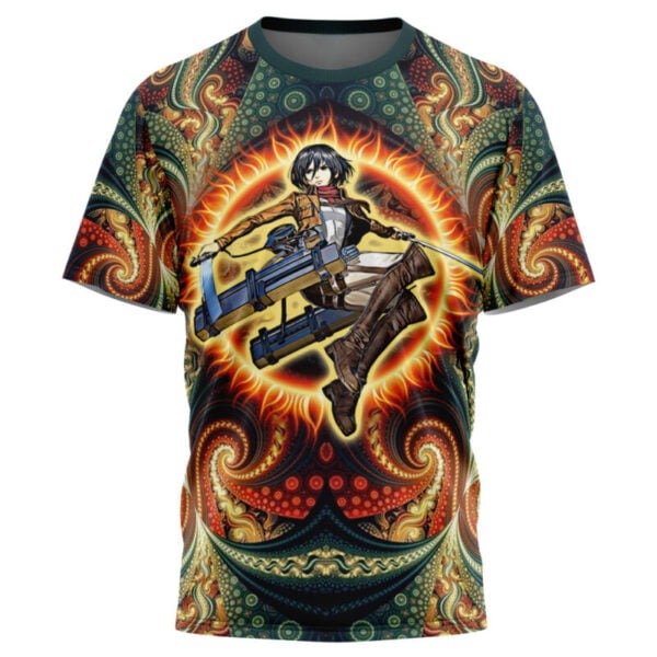 Anime Trippy Mikasa Ackerman Attack On Titan Tshirt