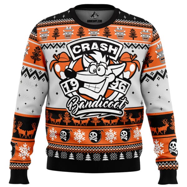 1996 Bandicoot Crash Bandicoot Ugly Christmas Sweater