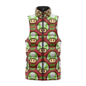 1Up Mushroom Super Mario Sleeveless Down Jacket