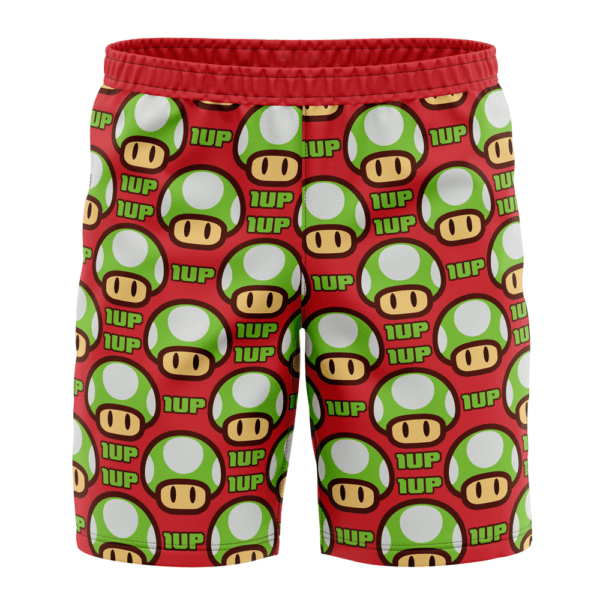 1Up Mushroom Super Mario Board Shorts Swim Trunks