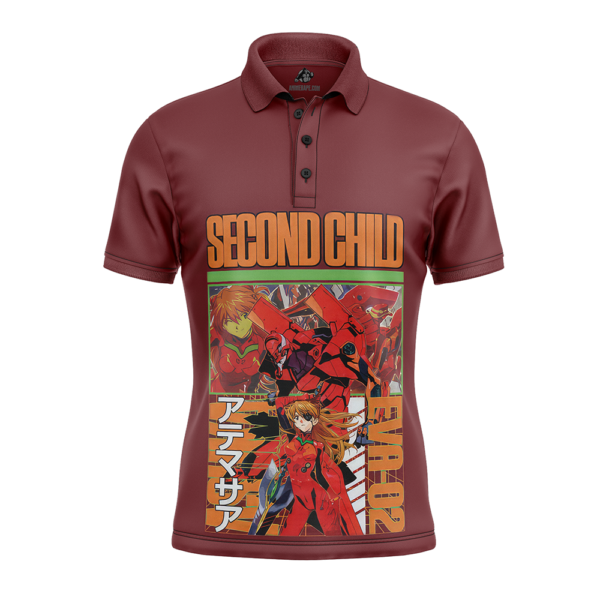 Asuka Langley Sohryu X Eva 02 Neon Genesis Evangelion Polo Goft Shirt