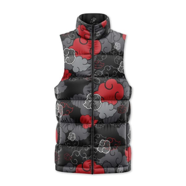 Anime Black Aloha Akatsuki Naruto Sleeveless Down Jacket