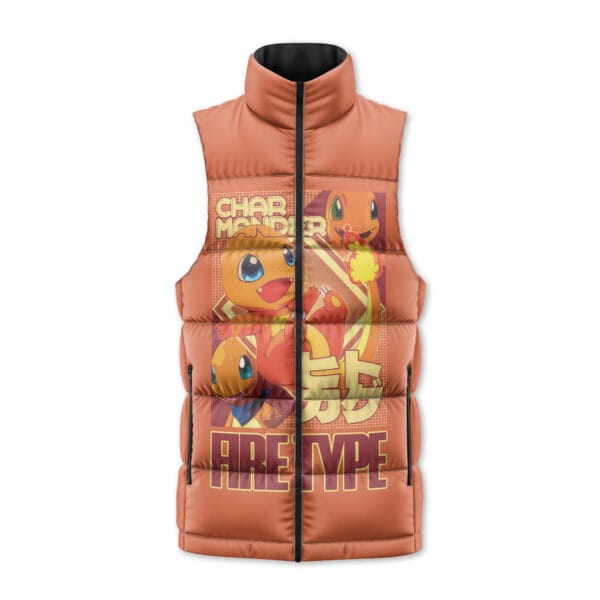 Charmander Pokemo Sleeveless Down Jacket