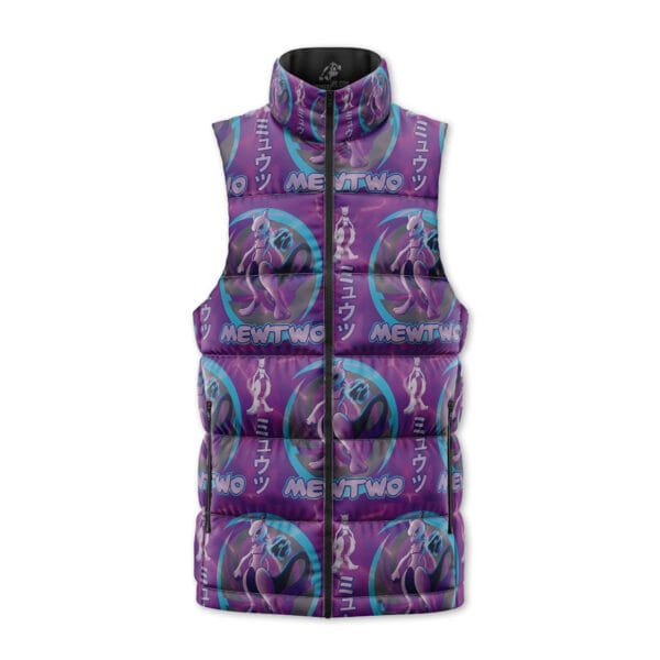 Cosmic Mewtwo Pokemon Sleeveless Down Jacket