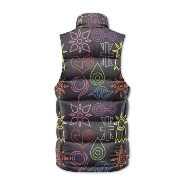 Crest Symbols Digimon Sleeveless Down Jacket