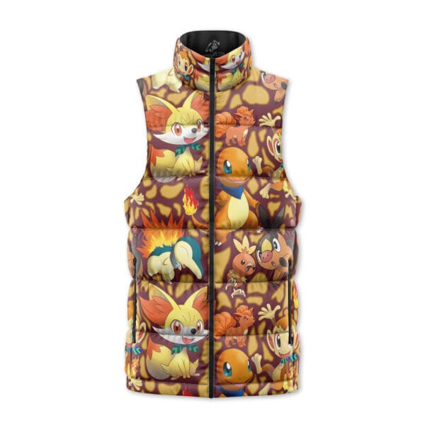 Fire Type Starters Pokemon Sleeveless Down Jacket