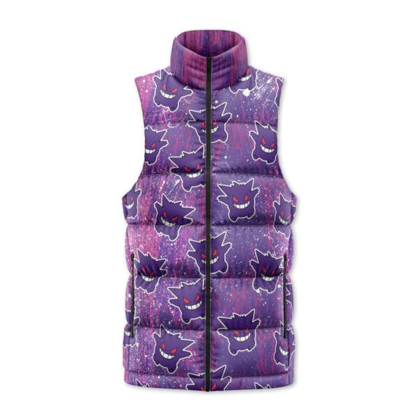 Gengar Pokemon V2 Dark Collar Sleeveless Down Jacket