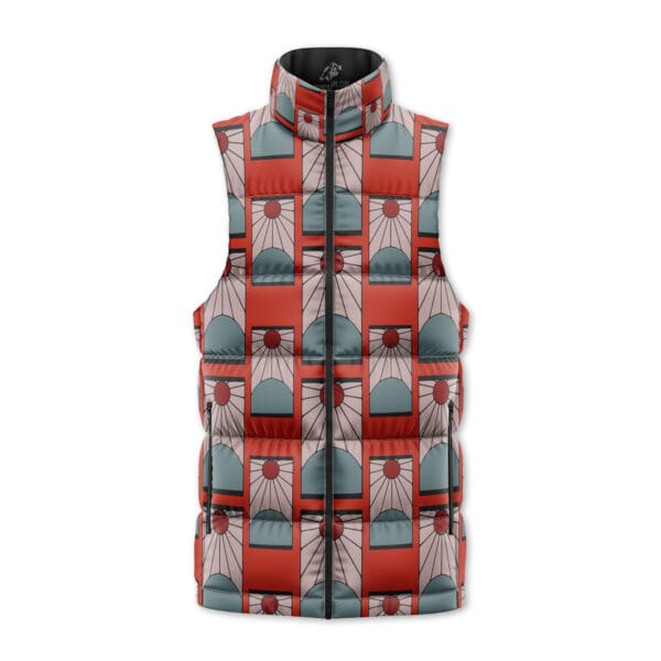 Hanafuda Earrings Demon Slayer Sleeveless Down Jacket