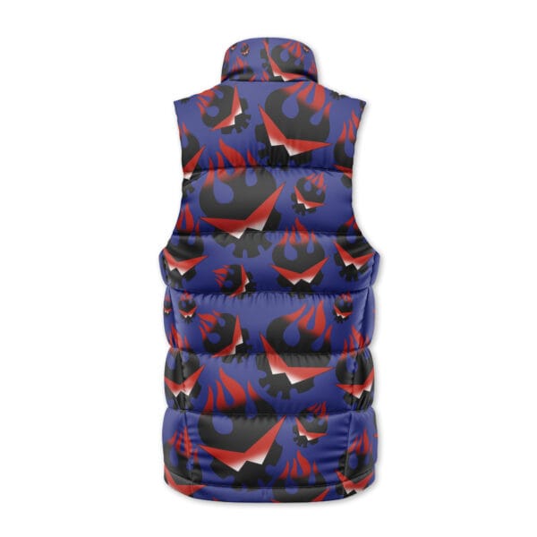 Kaminas Great Flaming Skull Tengen Toppa Gurren Lagann Sleeveless Down Jacket