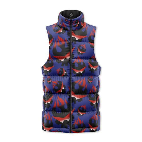 Kaminas Great Flaming Skull Tengen Toppa Gurren Lagann Sleeveless Down Jacket