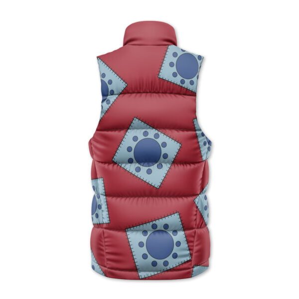 Luffys Wano Pattern One Piece Sleeveless Down Jacket