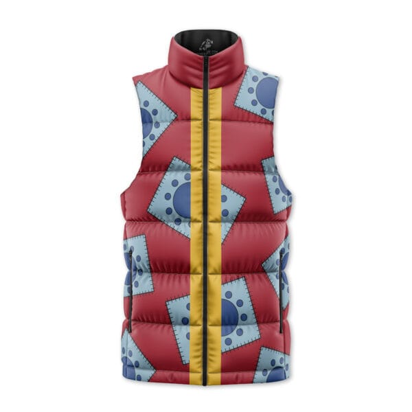 Luffys Wano Pattern One Piece Sleeveless Down Jacket