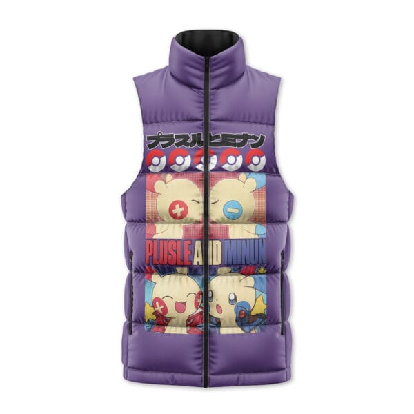 Plusle And Minun Pokemon Sleeveless Down Jacket