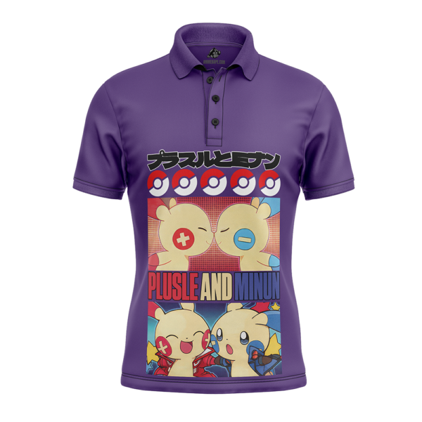 Plusle And Minun Pokemon Polo Goft Shirt