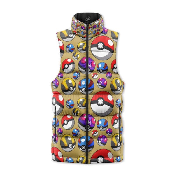 Poke Balls Pokemon Sleeveless Down Jacket