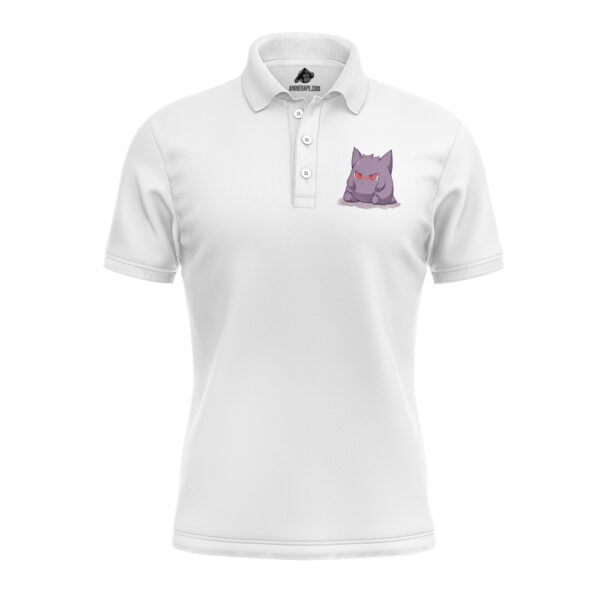 Pouting Gengar White Polo Shirt