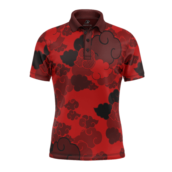 Anime Red Aloha Akatsuki Naruto Polo Goft Shirt Anime