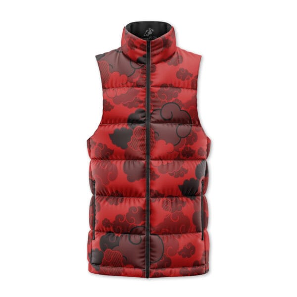 Anime Red Aloha Akatsuki Naruto Sleeveless Down Jacket