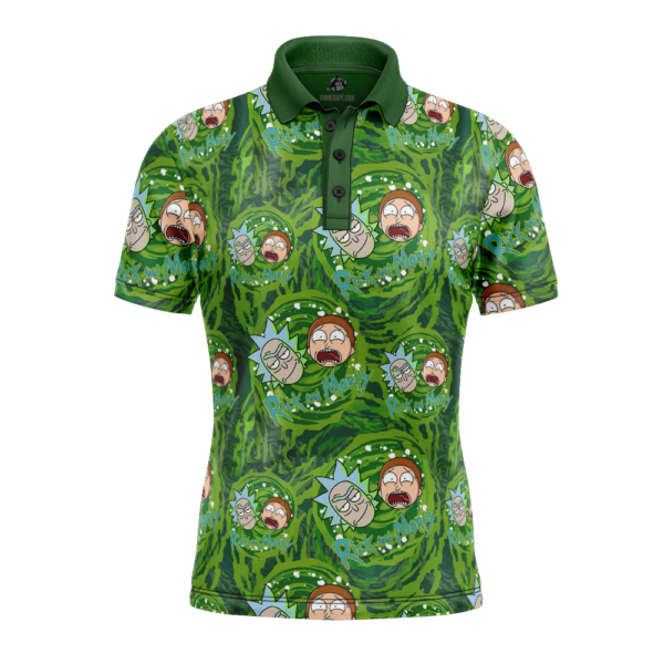 Rick And Morty Trippy Cosmic Rick Polo Goft Shirt