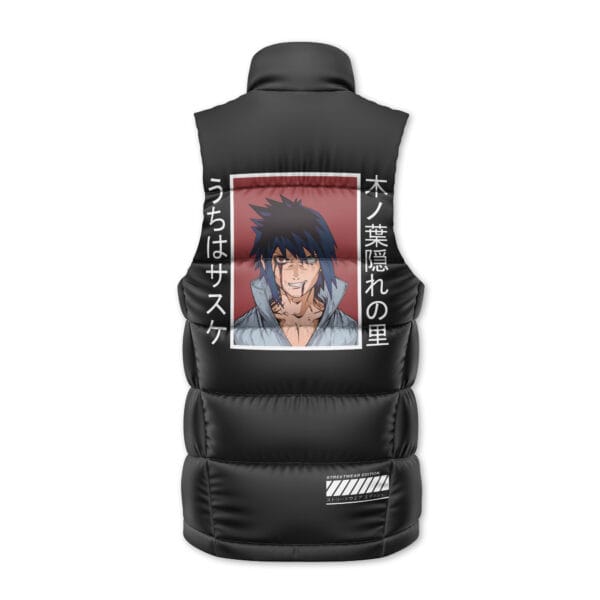 Anime Sasuke Uchiha Naruto Sleeveless Down Jacket