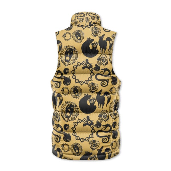 Seven Deadly Sins Tattoos Sleeveless Down Jacket