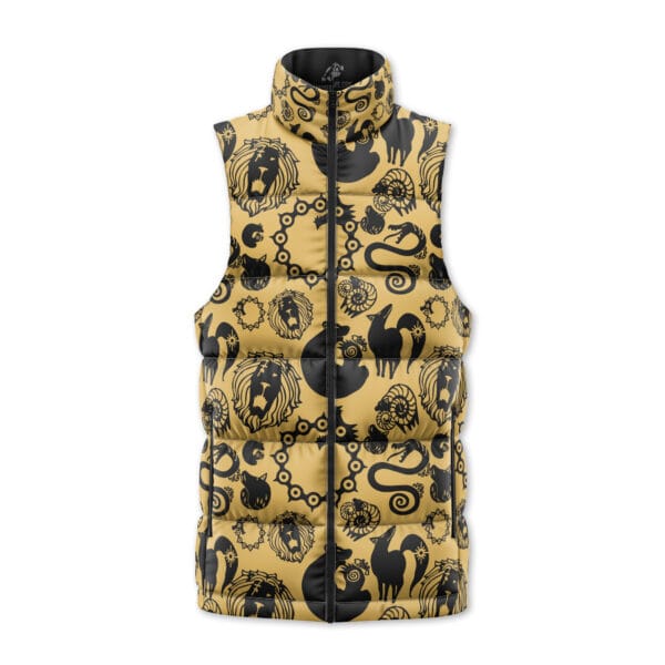 Seven Deadly Sins Tattoos Sleeveless Down Jacket