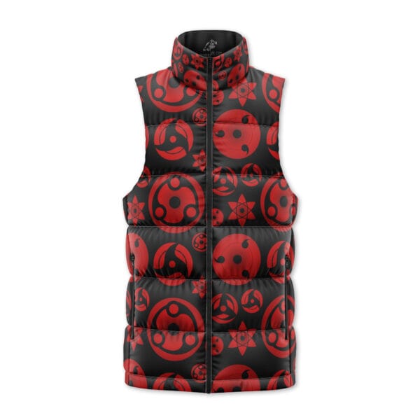 Anime Sharingan Naruto Shippuden Sleeveless Down Jacket