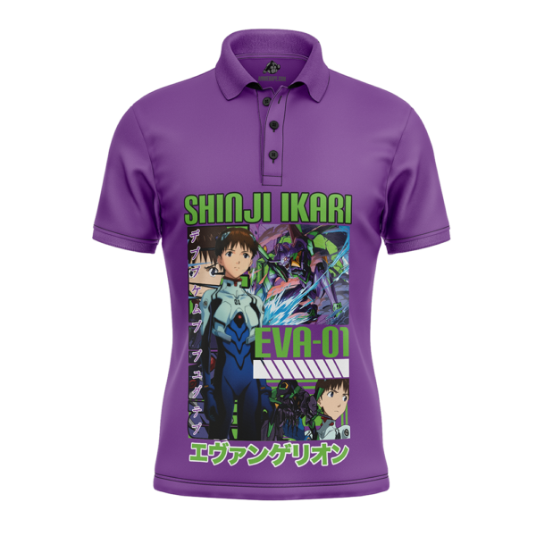 Shinji Ikari X Eva 01 Neon Genesis Evangelion Polo Goft Shirt