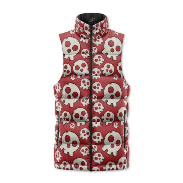 Skull Emblem Fire Force Sleeveless Down Jacket