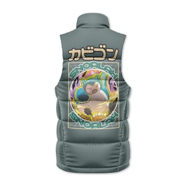 Snorlax Pokemon Sleeveless Down Jacket 2