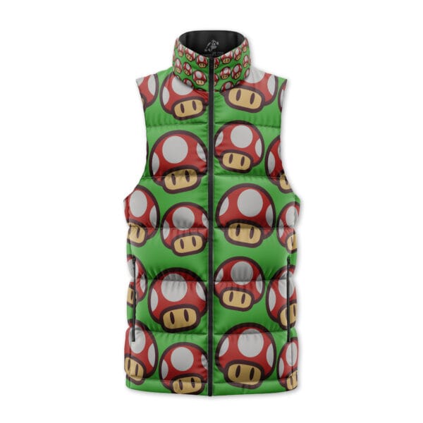 Super Mushroom Super Mario Sleeveless Down Jacket