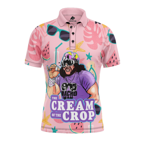 The Cream Of The Crop Pro Wrestling Pink Tropical V3 Polo Shirt 2