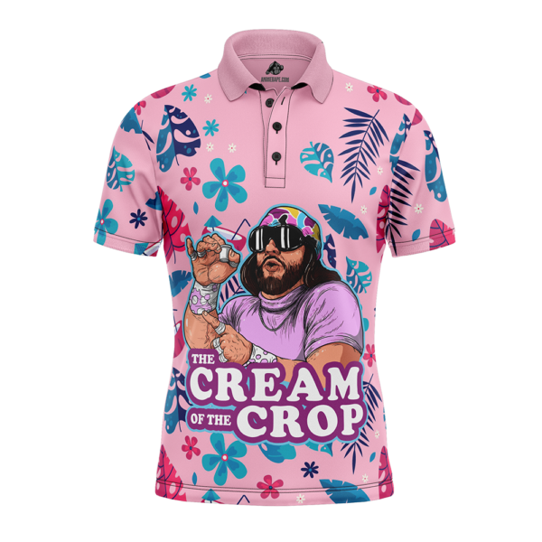 The Cream Of The Crop Pro Wrestling Pink Tropical Polo Shirt V2