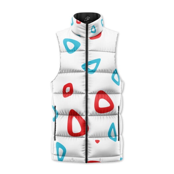 Togepi Pattern Pokemon Sleeveless Down Jacket