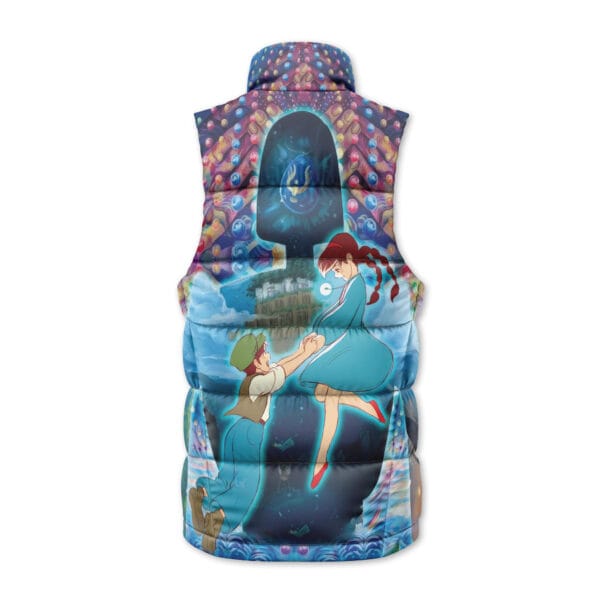 Trippy Castle In The Sky Studio Ghibli Sleeveless Down Jacket