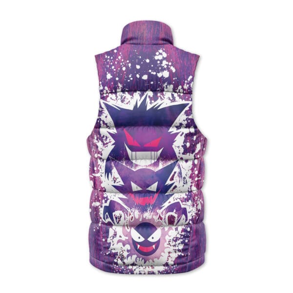 Trippy Ghostly Evolution Ghastly Haunter Gengar Pokemon Sleeveless Down Jacket