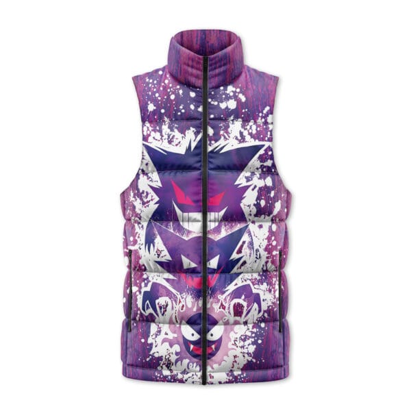 Trippy Ghostly Evolution Ghastly Haunter Gengar Pokemon Sleeveless Down Jacket