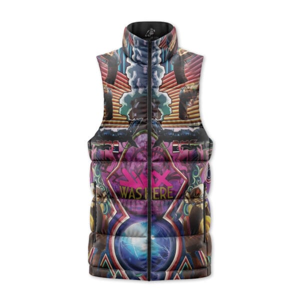 Trippy Jinx Arcane League Of Legends Sleeveless Down Jacket