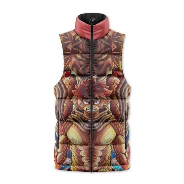 Trippy Natsu Dragneel X Igneel Fairy Tail Sleeveless Down Jacket