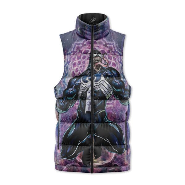 Trippy Venom Marvel Sleeveless Down Jacket