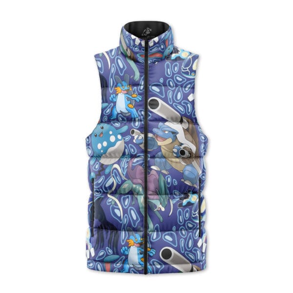 Pokemon With The Water Type Pokemon Sleeveless Down Jacket