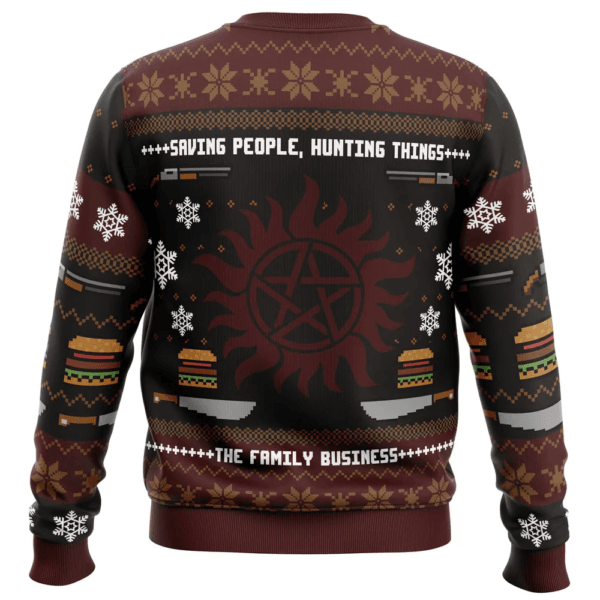 Winchester Christmas Supernatural Ugly Christmas Sweater Back