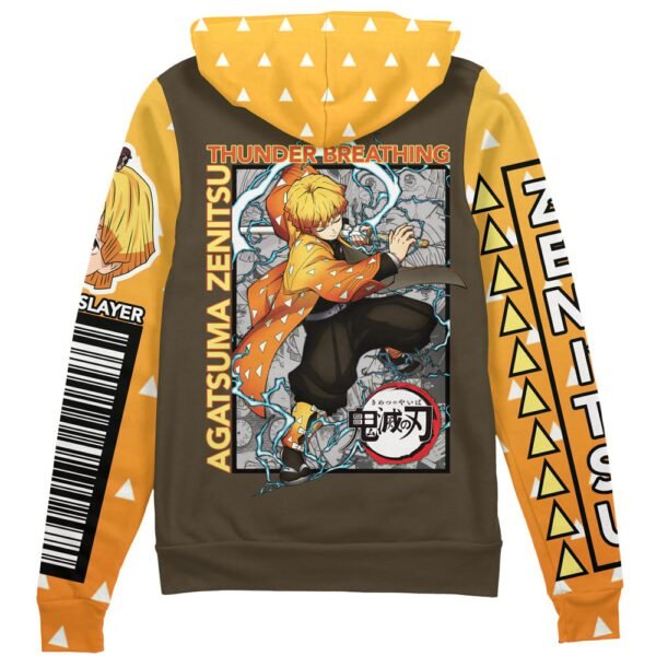 Anime Agatsuma Zenitsu Demon Slayer Streetwear Zip Hoodie Jacket