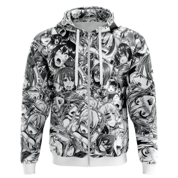 Ahegao Manga Collage Zip Hoodie Jackettrippy