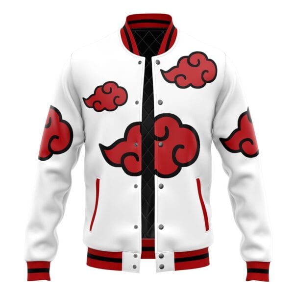 Anime Akatsuki White Pattern Naruto Varsity Jacket Anime