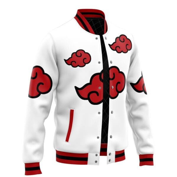 Anime Akatsuki White Pattern Naruto Varsity Jacket Anime